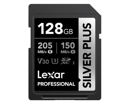 Karta pamięci SD Lexar 128GB Silver Plus SDXC UHS-I U3 V30